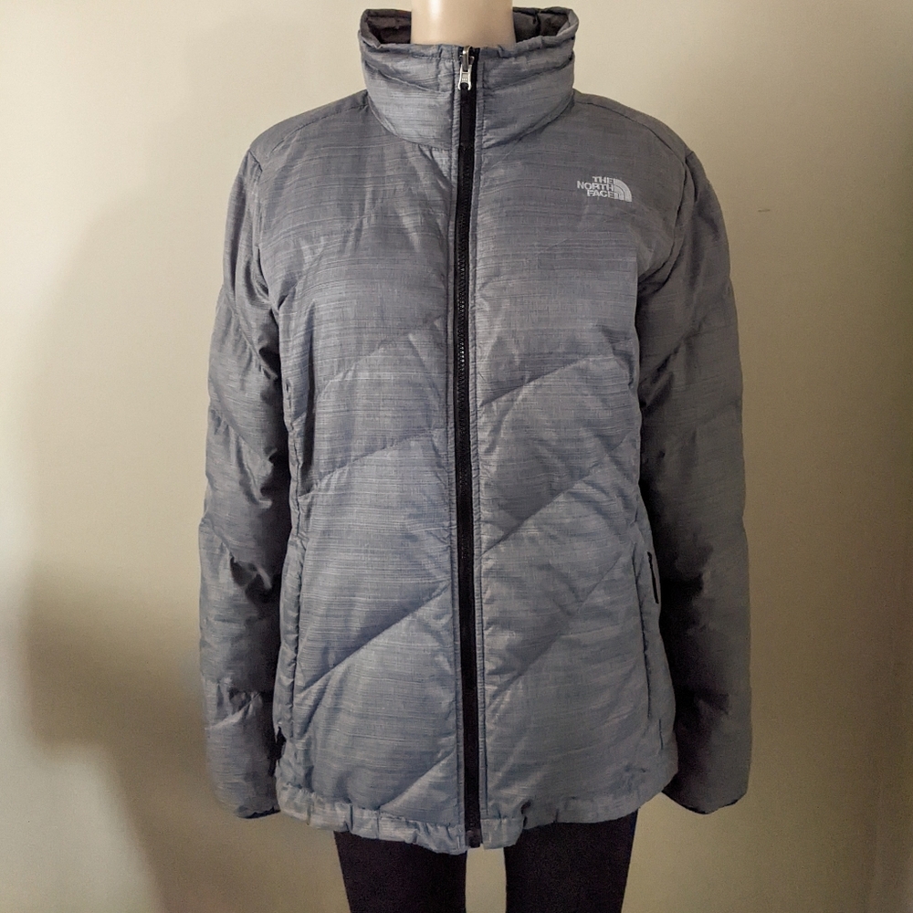 North Face goose down grey jacket coat, women's XL